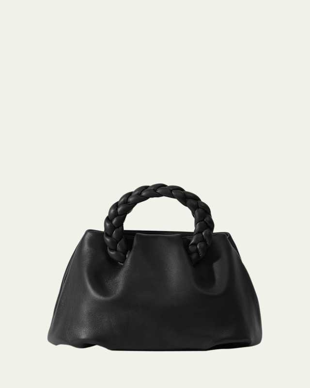 Bombon Braided Leather Top-Handle Bag